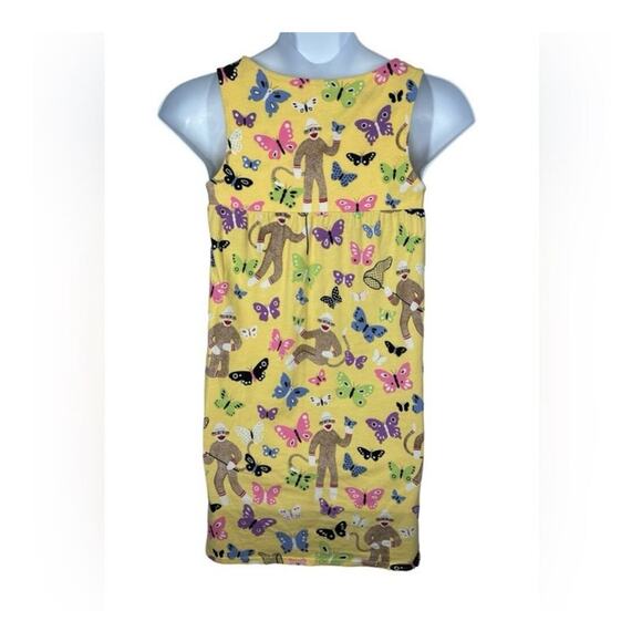 Nick & Nora Sock Monkey Butterfly Yellow Nightgown Sleep Shirt Size Small - Picture 4 of 9